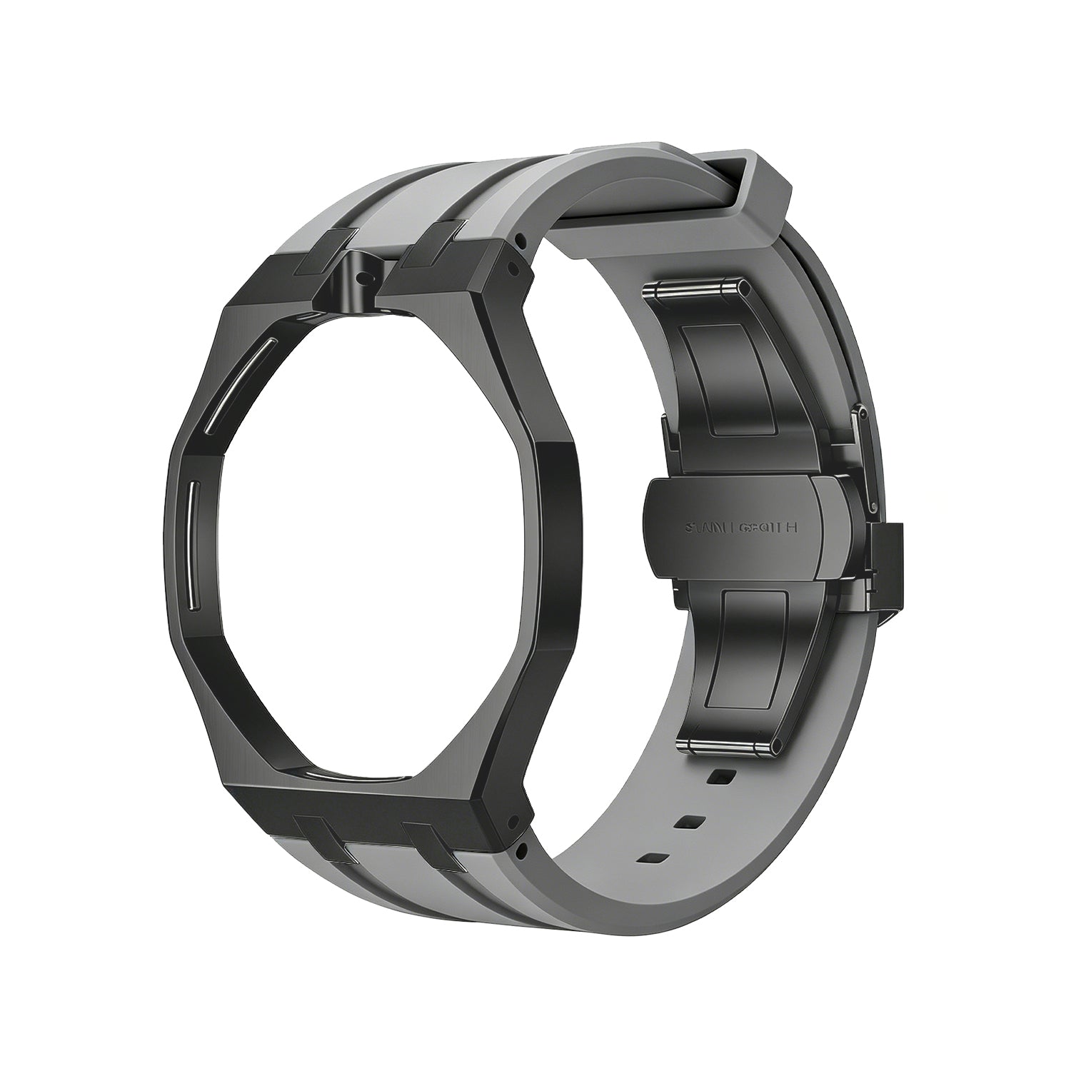 Oak Pop Black Steel Case & Silicone Strap