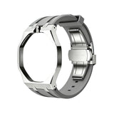 Oak Pop Gray Steel Silicone Strap