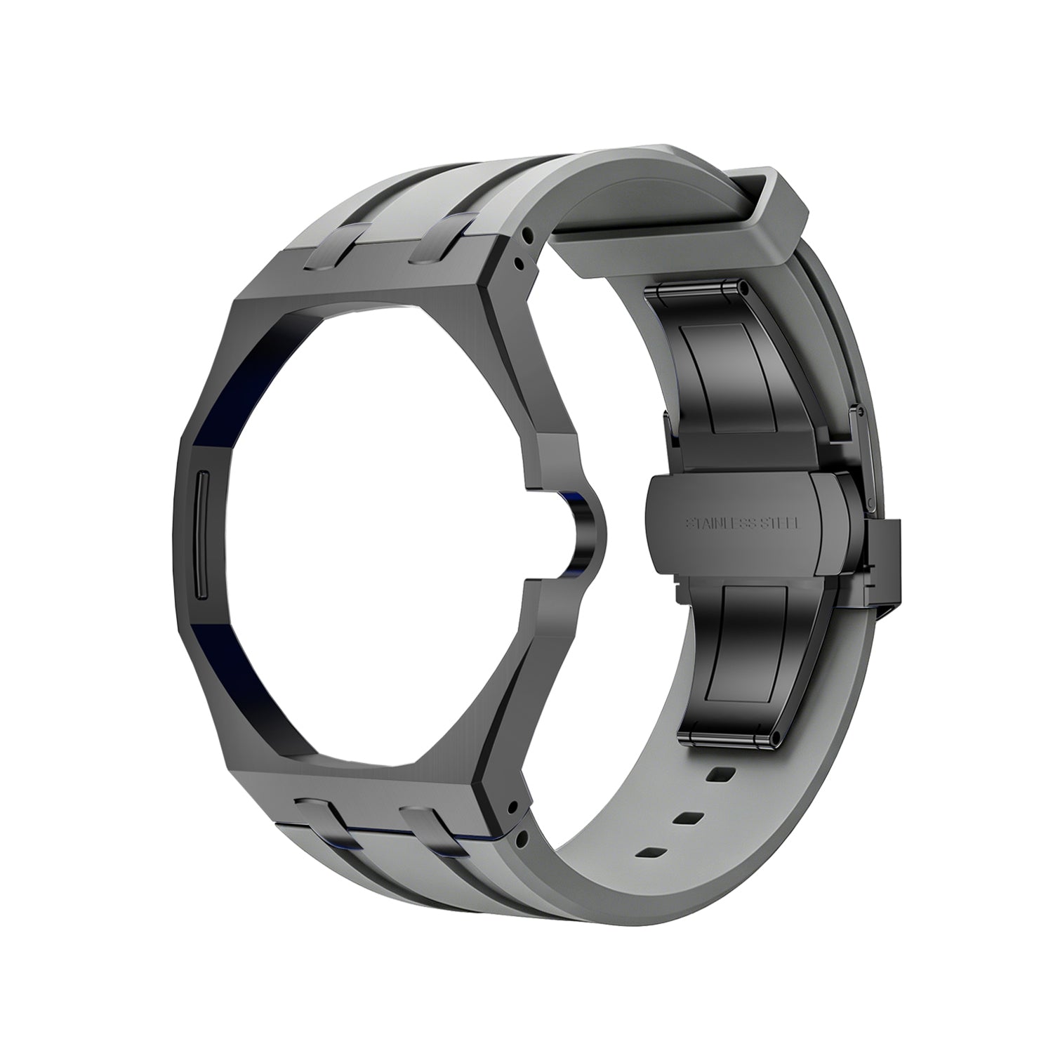 Oak Pop Black Steel Case & Silicone Strap