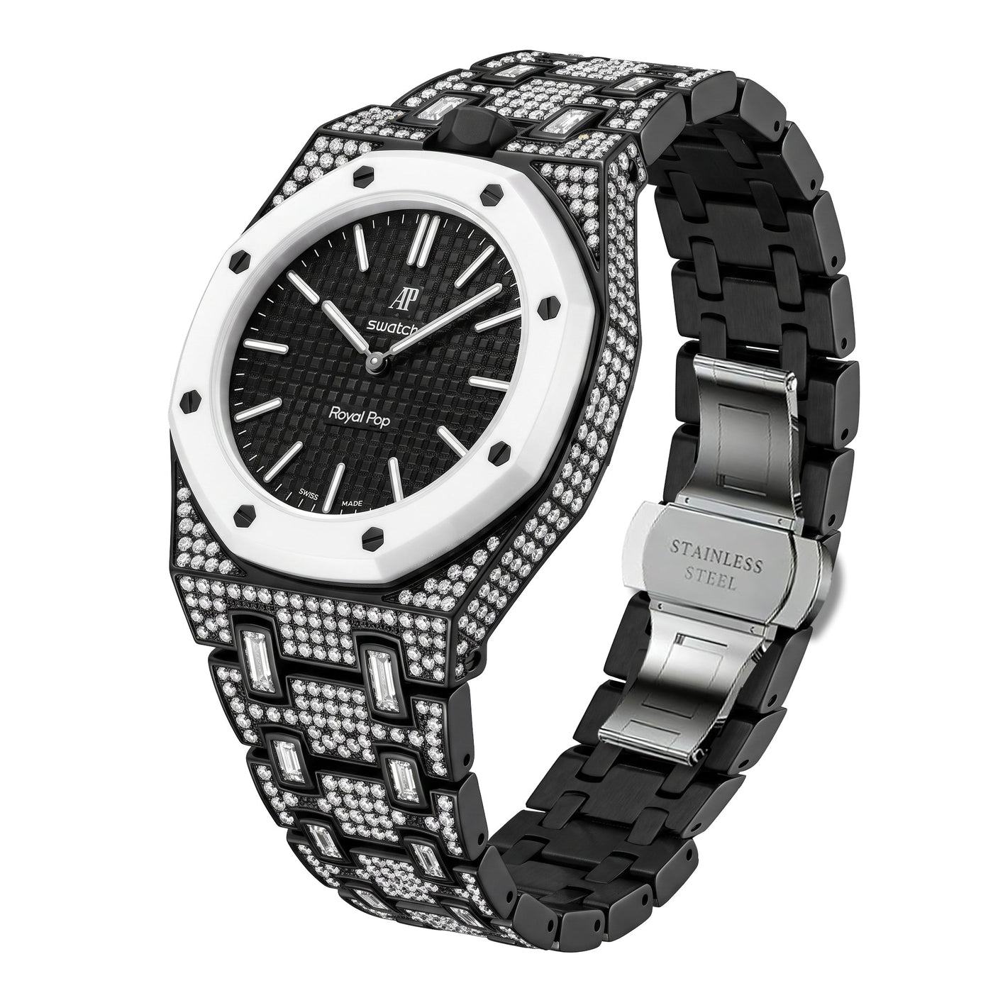 Royal Oak Pop Exclusive Bioceramic Case & Bioceramic Strap Full Diamond