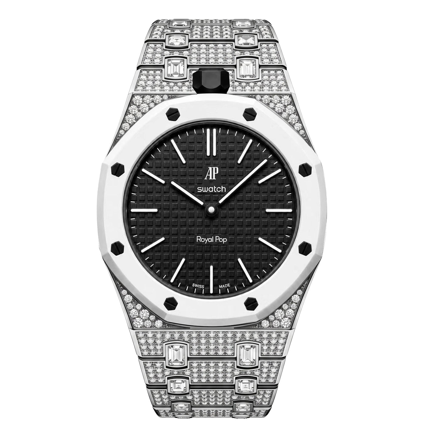 Royal Oak Pop Exclusive Bioceramic Case & Bioceramic Strap Full Diamond