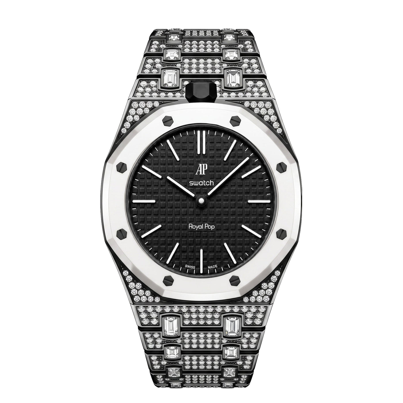 Royal Oak Pop Exclusive Bioceramic Case & Bioceramic Strap Full Diamond