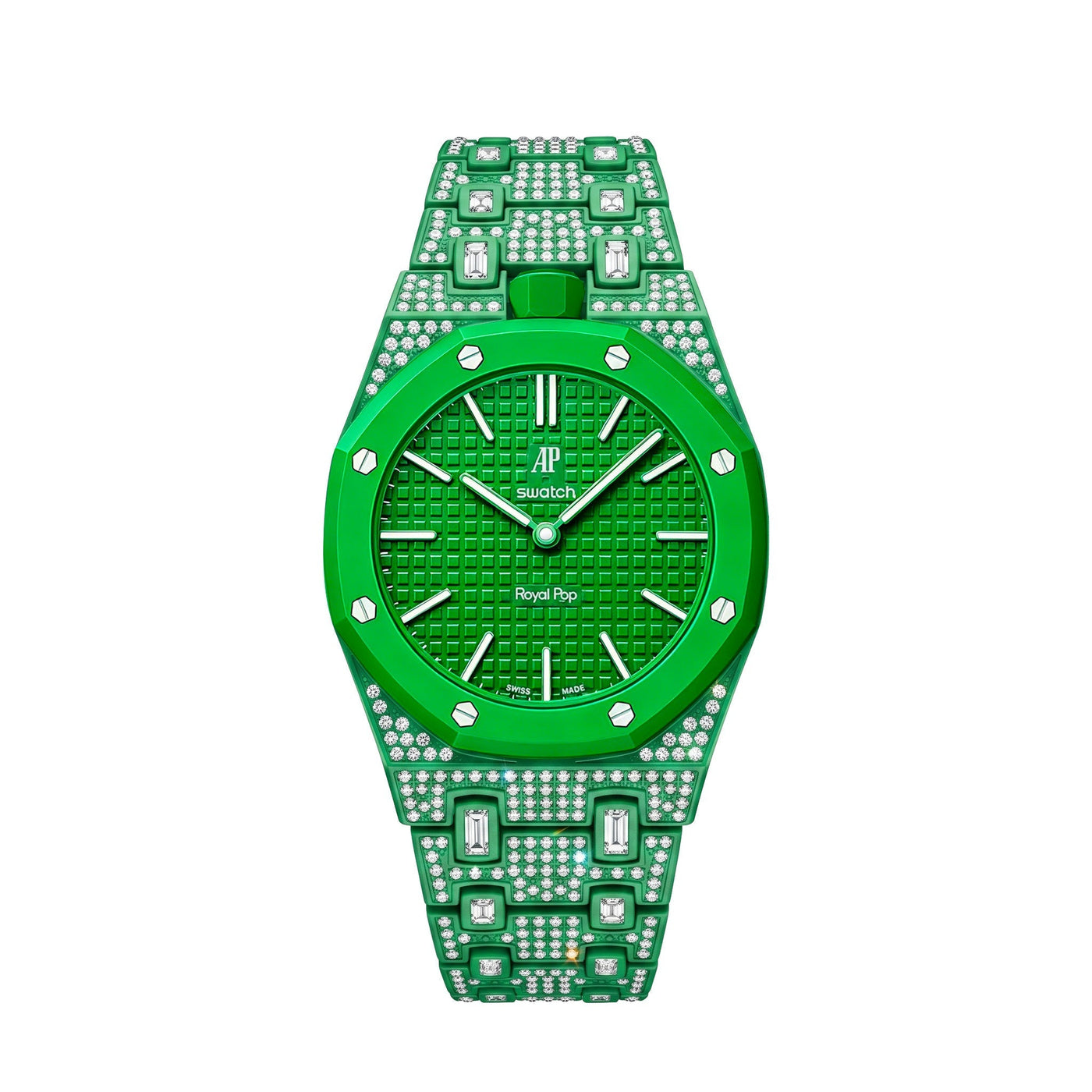 Royal Oak Pop Exclusive Bioceramic Case & Bioceramic Strap Full Diamond