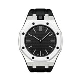 Oak Pop Black Steel Silicone Strap