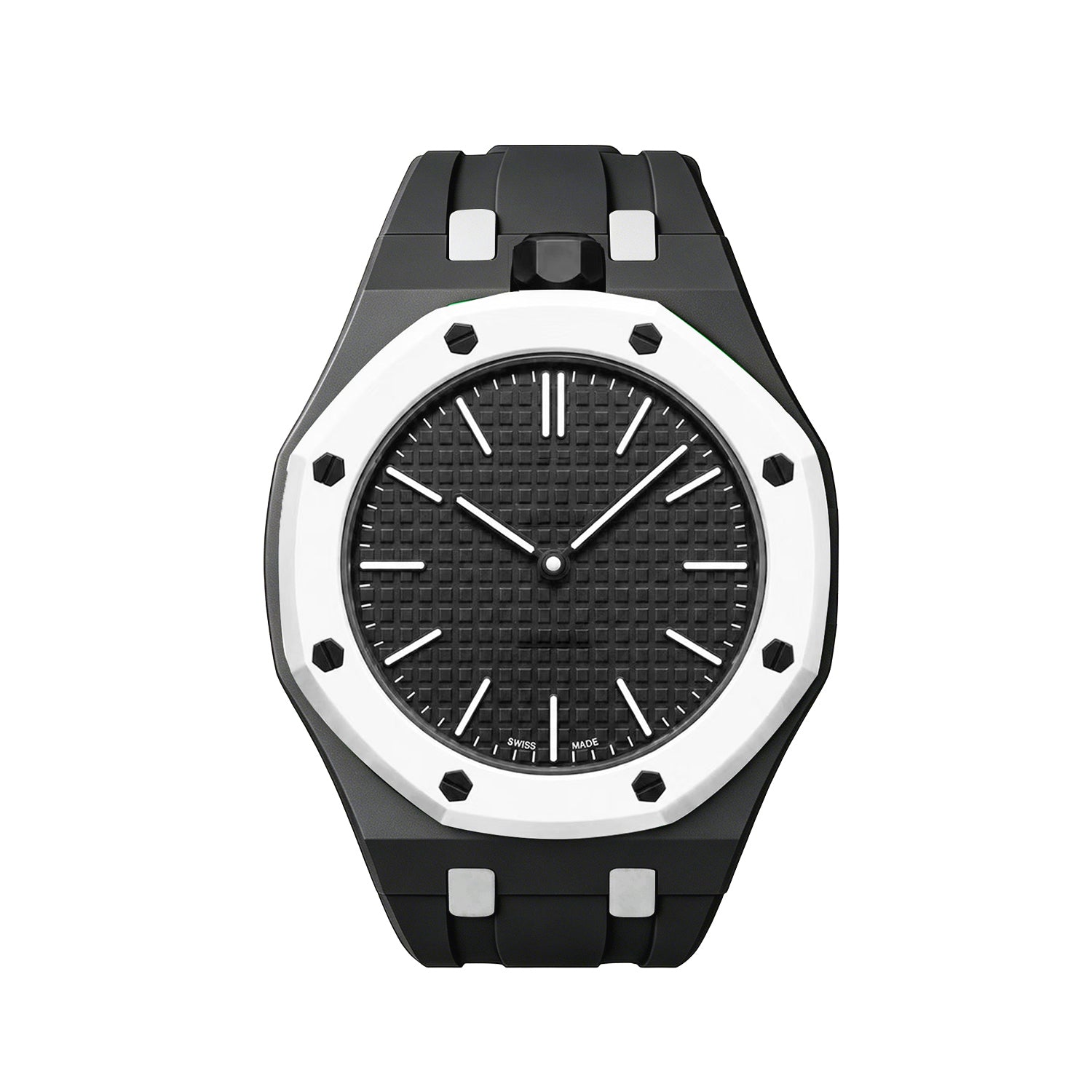Oak Pop Exclusive Black And White Silicone Strap