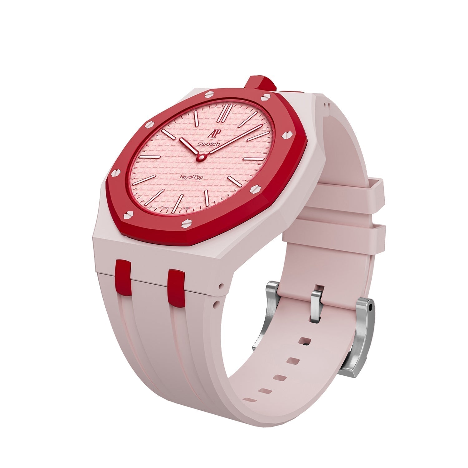 Oak Pop Exclusive Pink And Red Silicone Strap