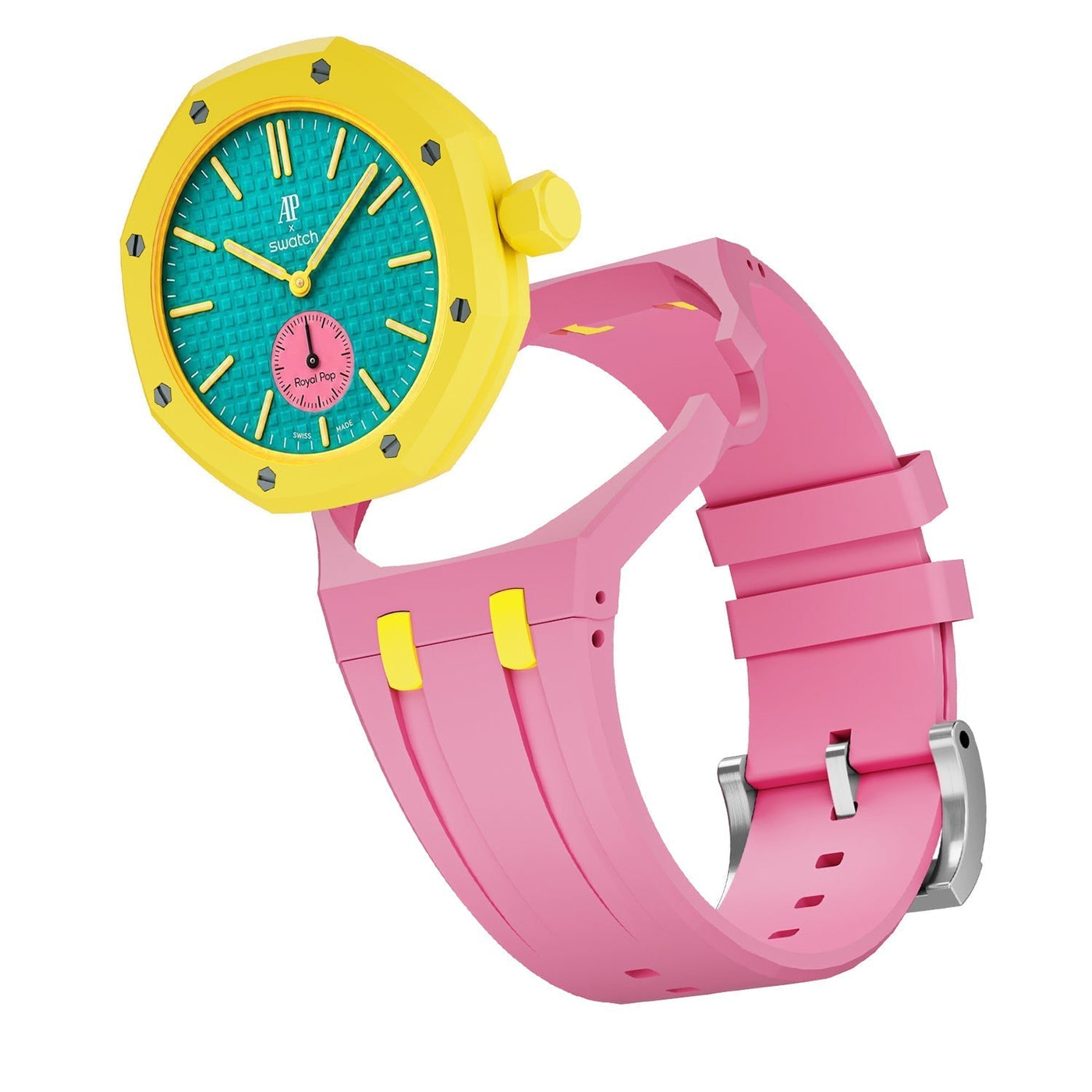 Oak Pop Exclusive Pink And Yellow Silicone Strap