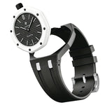 Oak Pop Exclusive Black And White Silicone Strap