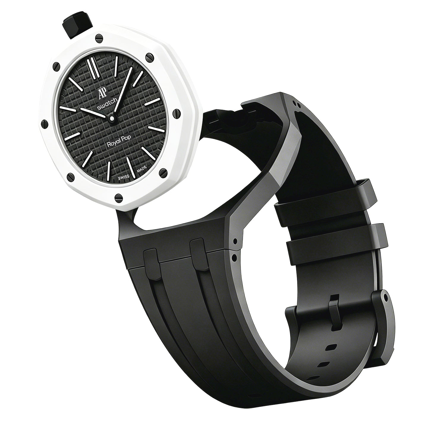 Oak Pop Exclusive Black Silicone Strap