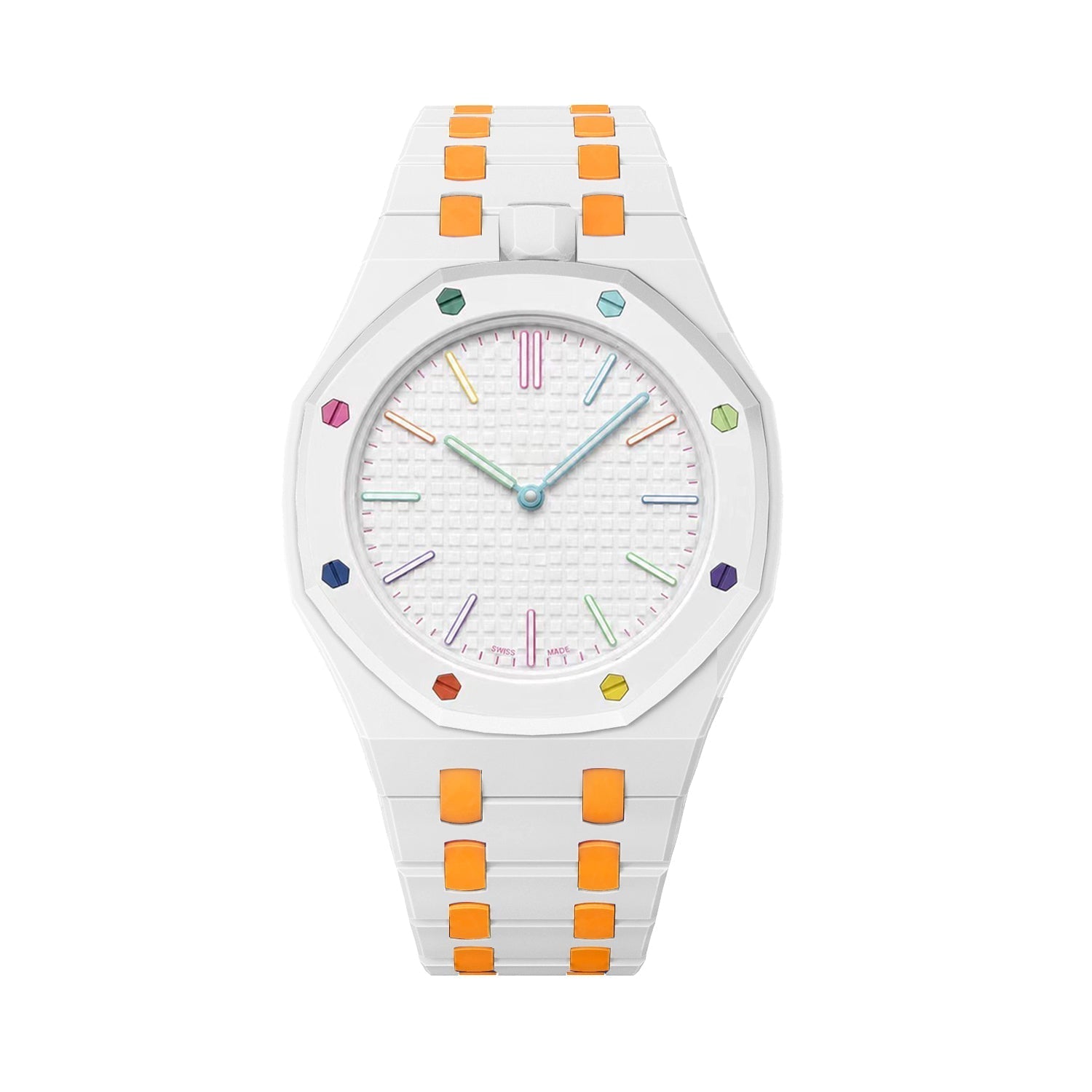 Oak Pop Exclusive White And Orange Bioceramic Strap