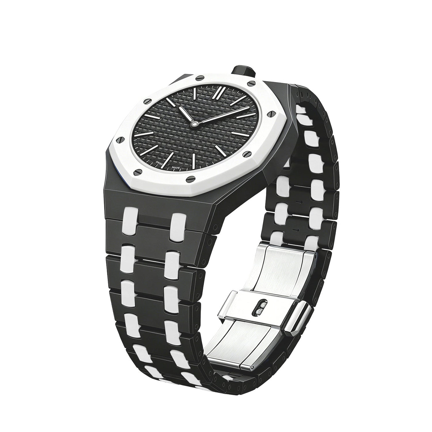 Oak Pop Exclusive Black And White Bioceramic Strap