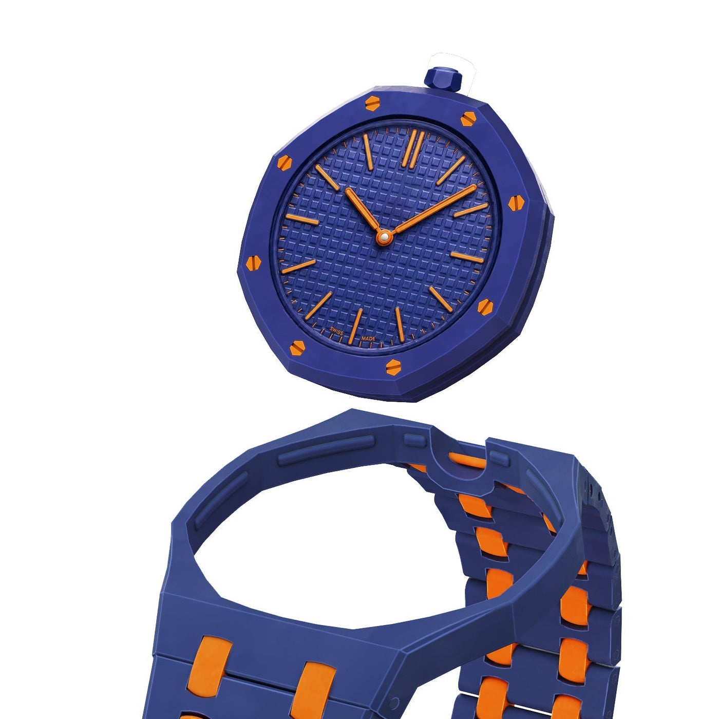 Oak Pop Exclusive Dark Blue And Orange Bioceramic Strap