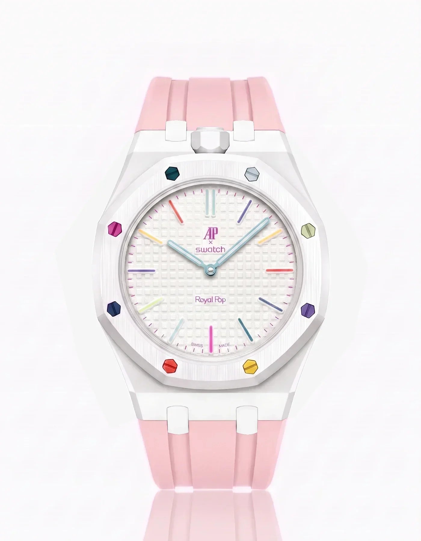 Silicone Strap & Case  Royal Pop Huit Blanc(Customize  Colors)