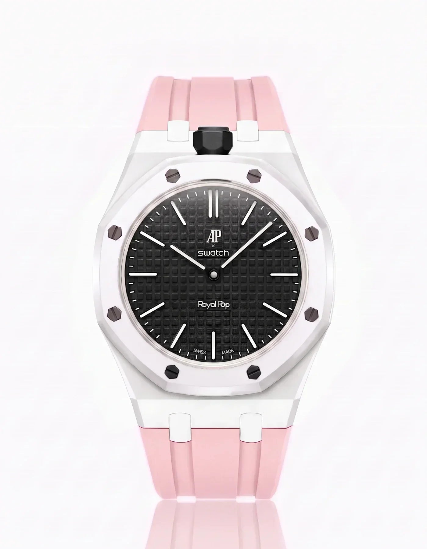 Silicone Strap & Case Royal Pop Ocho Negro(Customize  Colors)