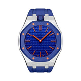 Oak Pop Dark Blue Steel Silicone Strap